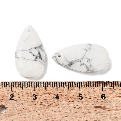 Natural Howlite Faceted Pendants G-D082-01A-1