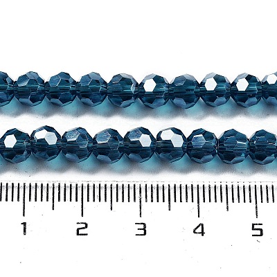 Electroplate Transparent Glass Beads Strands EGLA-A035-T6mm-A12-1