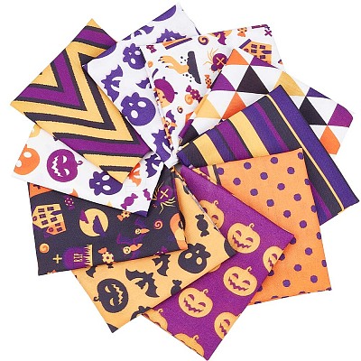 Halloween Printed Polycotton Fabric DIY-WH0032-07A-1