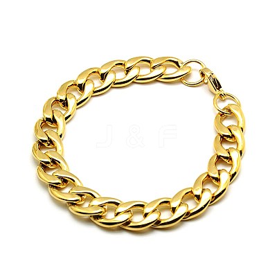 304 Stainless Steel Curb Chain/Twisted Chain Bracelets STAS-A028-B127-1
