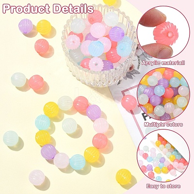 120Pcs 6 Colors Imitation Jelly Acrylic Beads MACR-YW0003-22-1