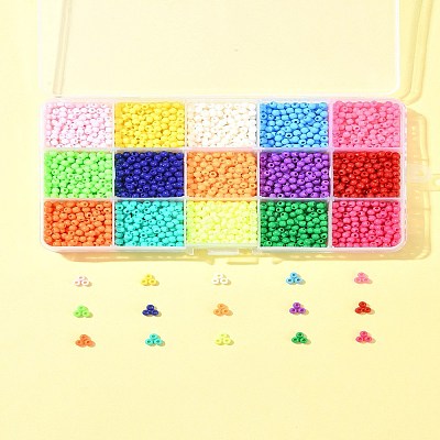 120G 15 Colors Opaque Acrylic Beads SACR-FS0001-28-1