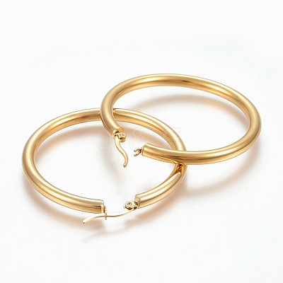 304 Stainless Steel Big Hoop Earrings EJEW-H358-08G-1