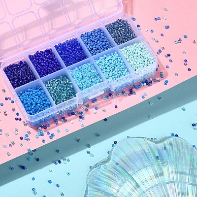 8500Pcs 10 Style Glass Seed Beads SEED-YW0001-80B-1