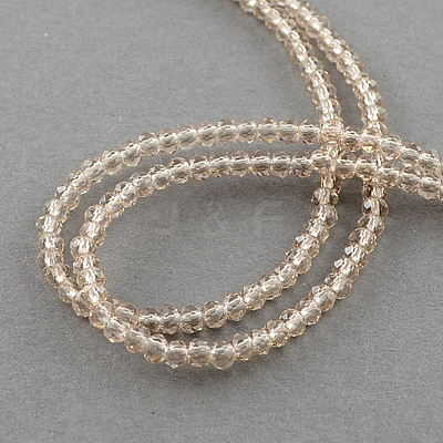 Transparent Glass Beads Strands X-GLAA-R135-2mm-14-1