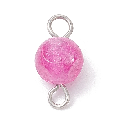 Natural Colorful Tourmaline Dice Connector Charms PALLOY-JF04323-01-1
