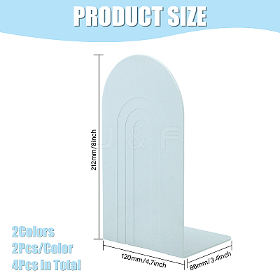 4Pcs 2 Colors Plastic Bookend Display Stands AJEW-CA0004-09-1