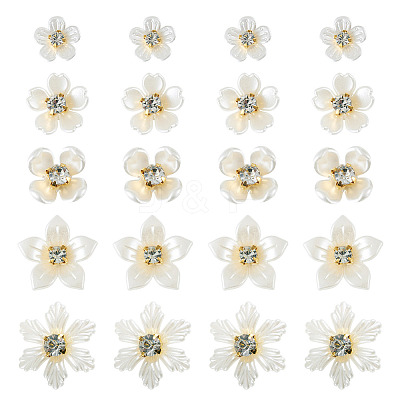 50Pcs 5 Styles Acrylic Cabochons MACR-TA0002-90-1