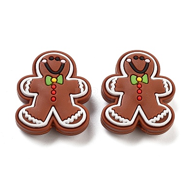 Christmas Gingerbread Man Silicone Beads SIL-U005-01C-1