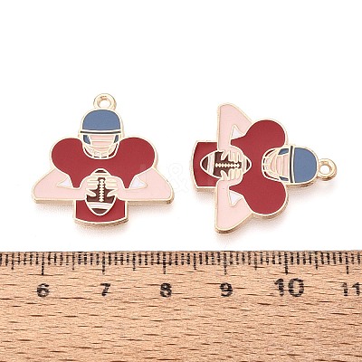 Alloy Enamel Pendants ENAM-T025-02G-10-1