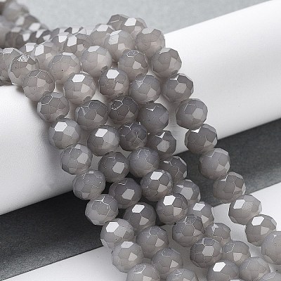 Baking Paint Imitation Jade Glass Bead Strands DGLA-A034-J6MM-A43-1