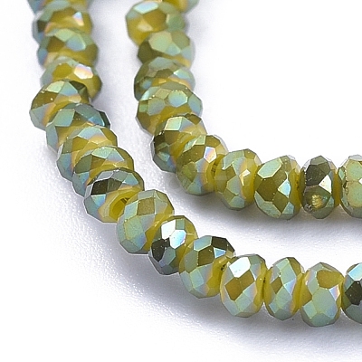 Electroplate Glass Beads Strands GLAA-F079-FR09-1