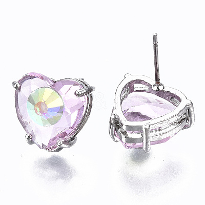 Brass Stud Earrings GLAA-S193-038E-P-1