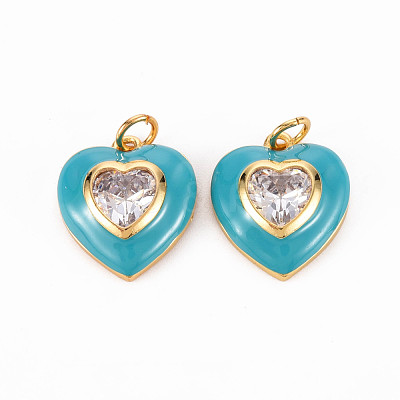 Brass Enamel Pendants KK-T013-15I-NF-1
