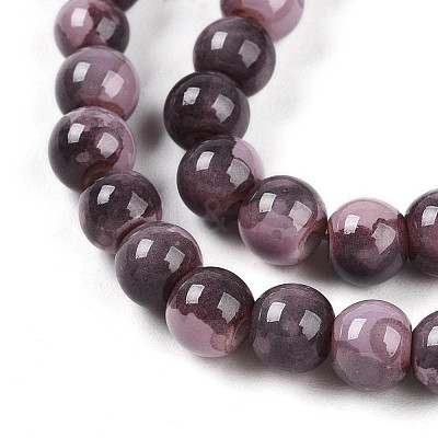 Baking Paint Glass Beads Strands DGLA-N003-6mm-C09-1