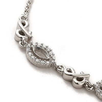 Brass with Rhinestone Chain Bangle Making BJEW-B077-02B-1