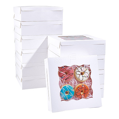 Rectangle Paper Biscuit Boxes with Clear Window CON-WH0107-03-1