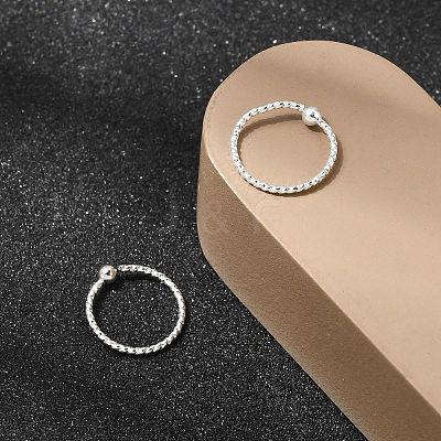 Brass Ball Captive Bead Nose Ring AJEW-G075-01S-02-1