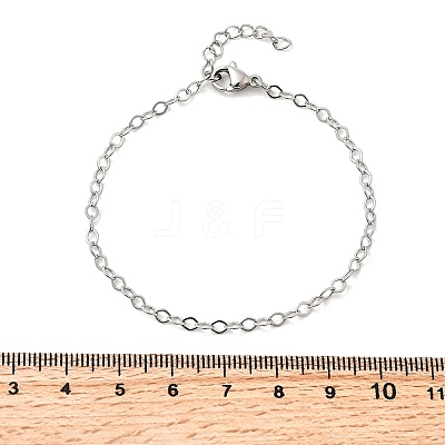 304 Stainless Steel Link Chain Bracelets for Women Men BJEW-A050-02P-01-1