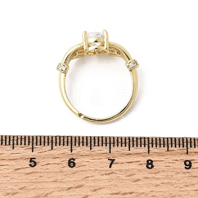 Brass Micro Pave Cubic Zirconia Rings for Women RJEW-K312-04G-1