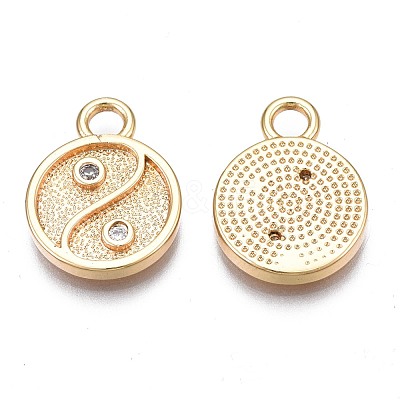 Brass Micro Pave Cubic Zirconia Pendants KK-N232-263-1