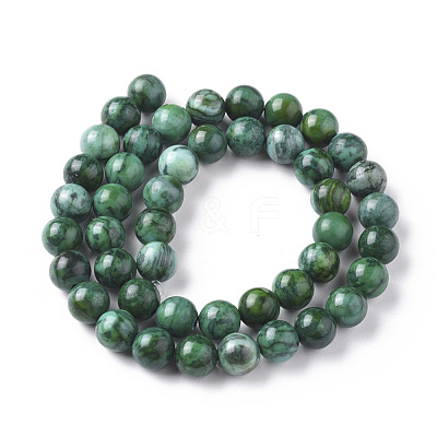 Natural Map Stone Picasso Jasper Beads Strands G-F668-29-8mm-1