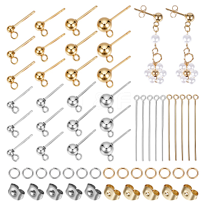 DIY 202 Stainless Steel Ball Stud Earring Making Kits DIY-PH0033-76-1