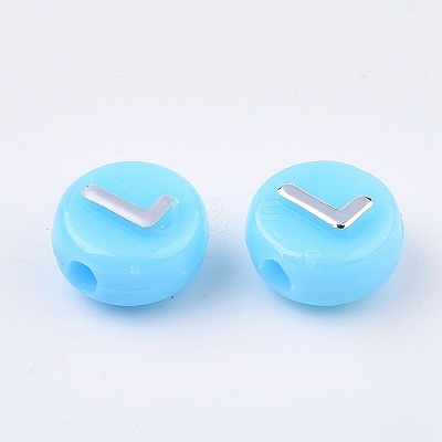 Plating Opaque Acrylic Beads MACR-SZ0001-46C-1