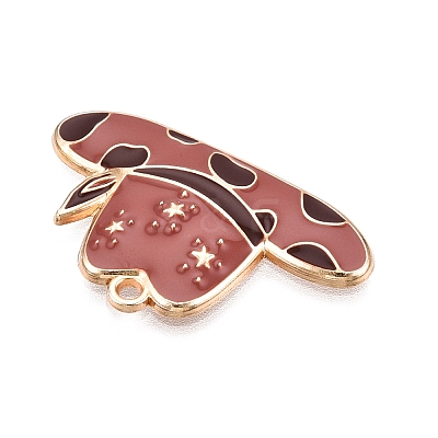 Rack Plating Alloy Enamel Pendants ENAM-N056-381KCG-02-1