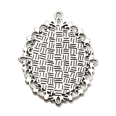 Tibetan Style Pendant Cabochon Settings TIBEP-G007-AS-1