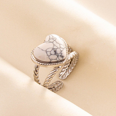 Adjustable 304 Stainless Steel Cuff Open Rings for Women VG7824-4-1