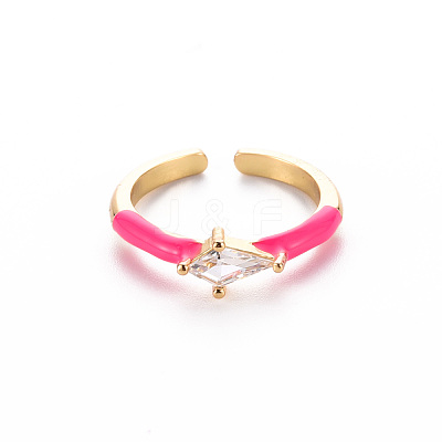 Brass Enamel Cuff Rings RJEW-T016-28A-NF-1