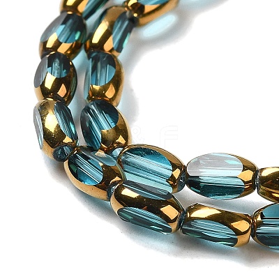 Electroplate Transparent Glass Beads Strands EGLA-Q127-A01-01B-1