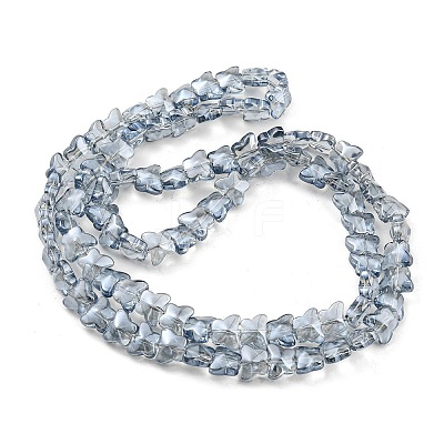 Pearl Luster Plated Electroplate Transparent Glass Beads Strands EGLA-G037-11A-PL01-1
