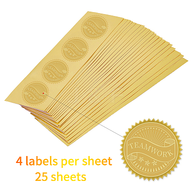 Plastic Self Adhesive Gold Foil Embossed Stickers DIY-WH0211-042-1