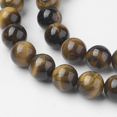 Natural Yellow Tiger Eye Bead Strands G-G735-65-8mm-AB+-1