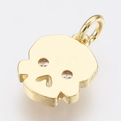 Brass Micro Pave Cubic Zirconia Charms ZIRC-F083-012G-RS-1