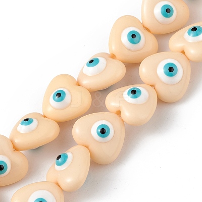 Evil Eye Resin Beads Strands RESI-F040-01E-1