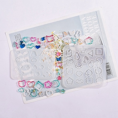DIY Star/Heart/Flower/Music Note Shaker Filler Silicone Quicksand Molds X-DIY-G079-03B-1