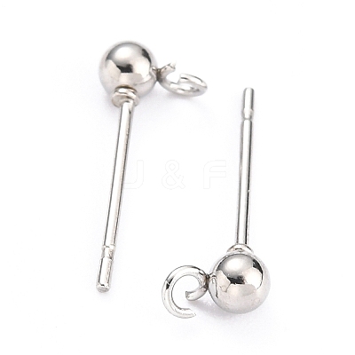 Non-Tarnish 304 Stainless Steel Ball Post Stud Earring Findings X-STAS-Z035-03P-1