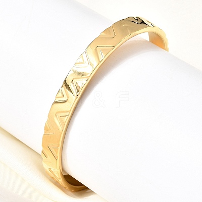 304 Stainless Steel Cuff Bangles for Women Men BJEW-H644-05G-1