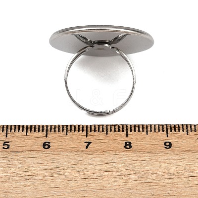 304 Stainless Steel Cuff Ring Components STAS-D372-06P-09-1