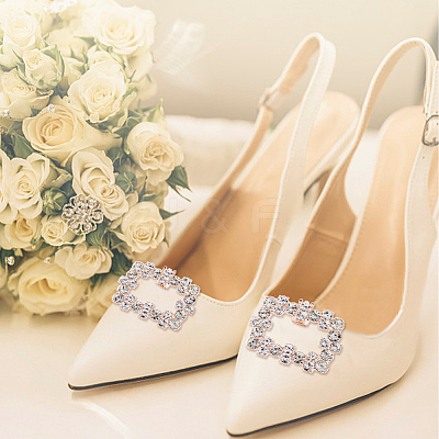 2 Styles Alloy Rhinestone Shoe Decorations FIND-GO0002-24-1