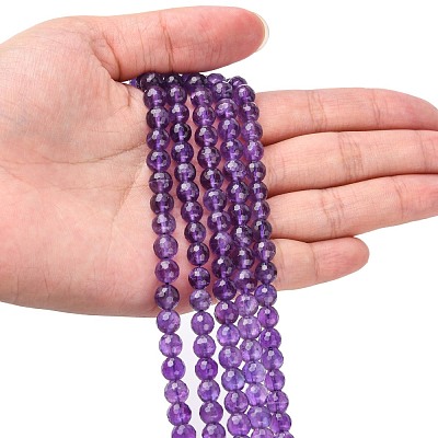 Natural Amethyst Beads Strands X-G-C073-6mm-3-1