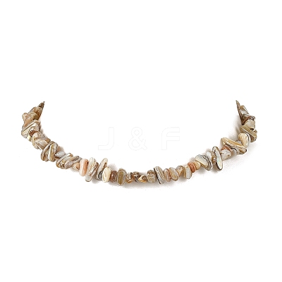 Natural Freshwater Shell Chip Beaded Necklaces NJEW-JN06271-1