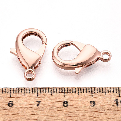 Brass Lobster Claw Clasps KK-YW0004-01E-RG-1