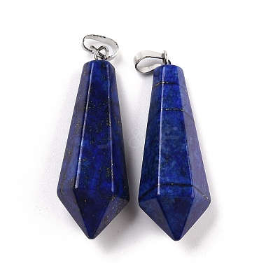 Natural Lapis Lazuli Pointed Pendants G-I314-02P-23-1
