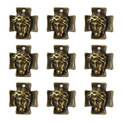 Tibetan Style Alloy Cross with Jesus Alloy Pendants for Easter Jewelry LS-K0P62071-1