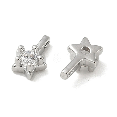 Brass Pave Clear Cubic Zirconia Charms CU-CBA9FFD-11P-05-1