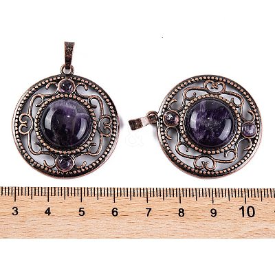 Natural Amethyst Pendants G-Q158-03-04-1